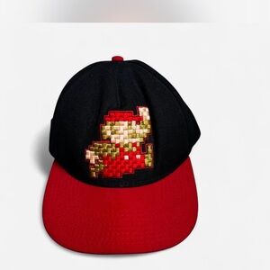 Black and Red Super Mario cap
